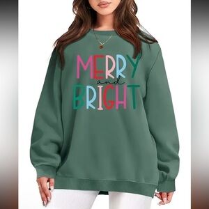 Merry and Bright Christmas Longsleeve Pullover NEW